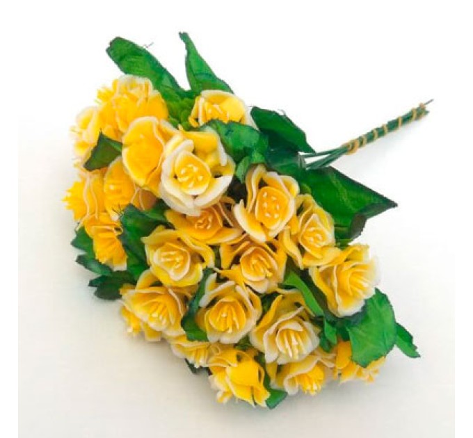 Роза букет, жёлтый (упаковка 5 шт)
