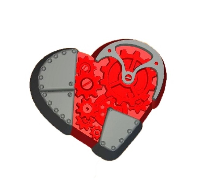 Сердце механическое, пластиковая форма
