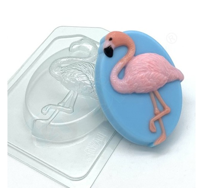 Фламинго на овале, пластиковая форма