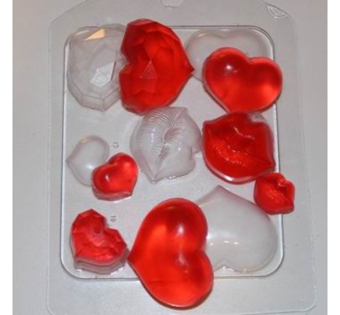 Сердечки-поцелуйчики пластиковая форма