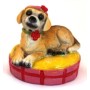 Силиконовая форма Собака с бантом на подушке, 80 гр