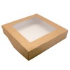 Коробка крафт с окном, 20х20х4 см