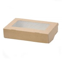 Коробка крафт с окном, 17х7х4 см