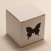 Коробка с окошком "бабочка"  коричневая 70 мм