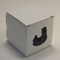 Коробка с окошком "курочка"  коричневая  70 мм